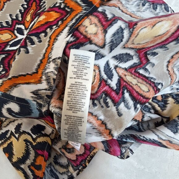 Chico's Womens No-Iron 100% Cotton Paisley Button-Up Shirt Top Size 1 Multicolor - Picture 5 of 8